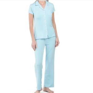 NEW JAMMIES SOFT BLUE TIPPED NOTCH PAJAMA SET SIZE:L